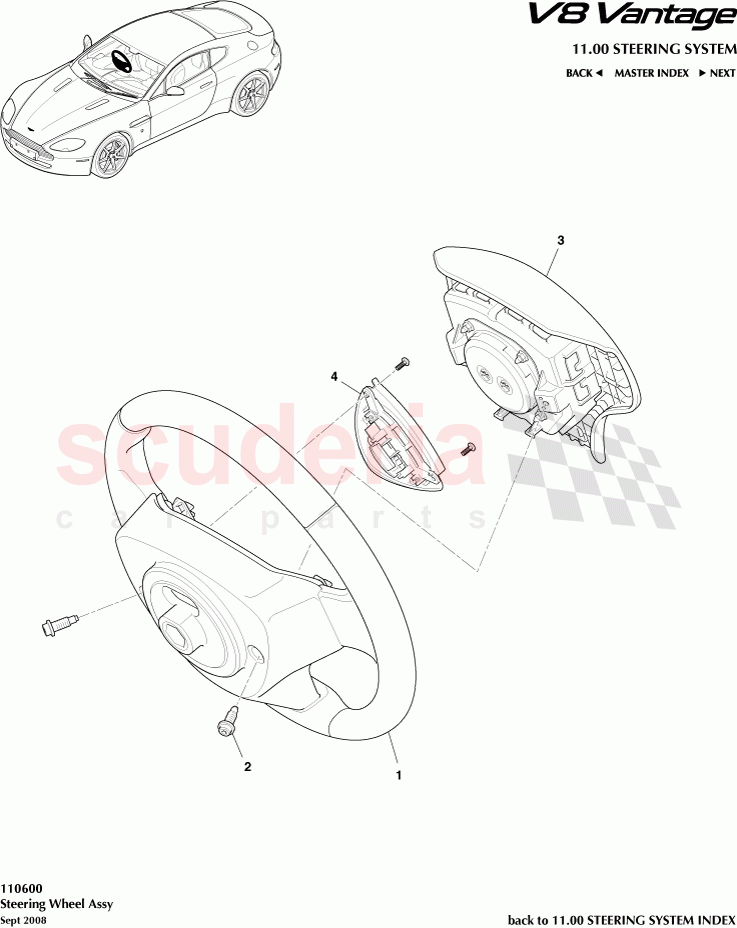 Steering Wheel Assembly of Aston Martin Aston Martin V8 Vantage (upto 2016)
