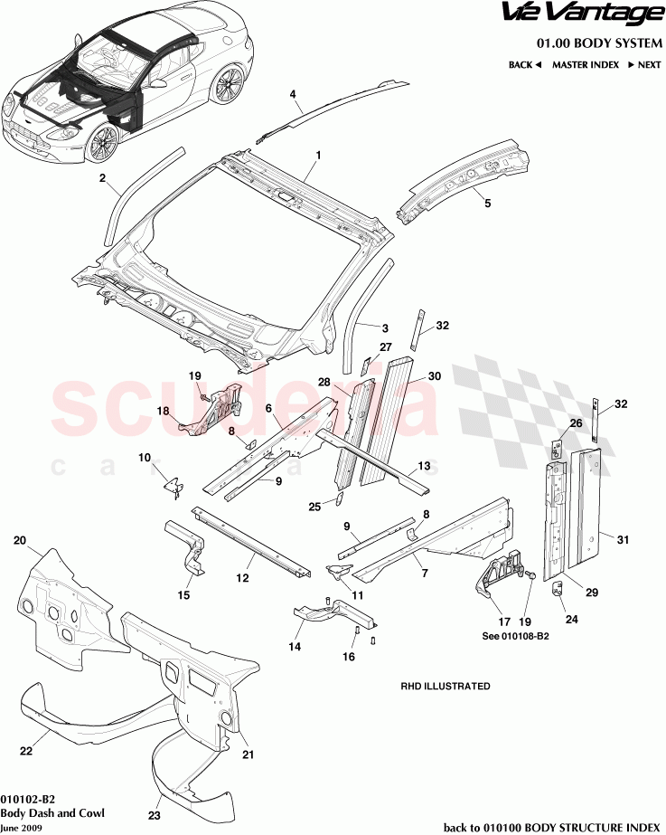 Body Dash and Cowl of Aston Martin Aston Martin V12 Vantage (upto 2016)