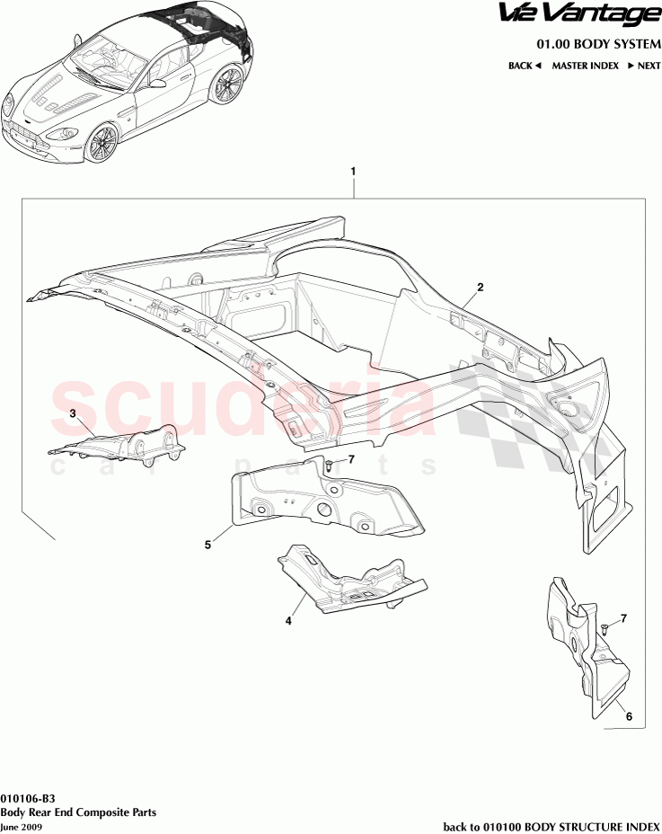 Body Rear End Composite Parts of Aston Martin Aston Martin V12 Vantage (upto 2016)