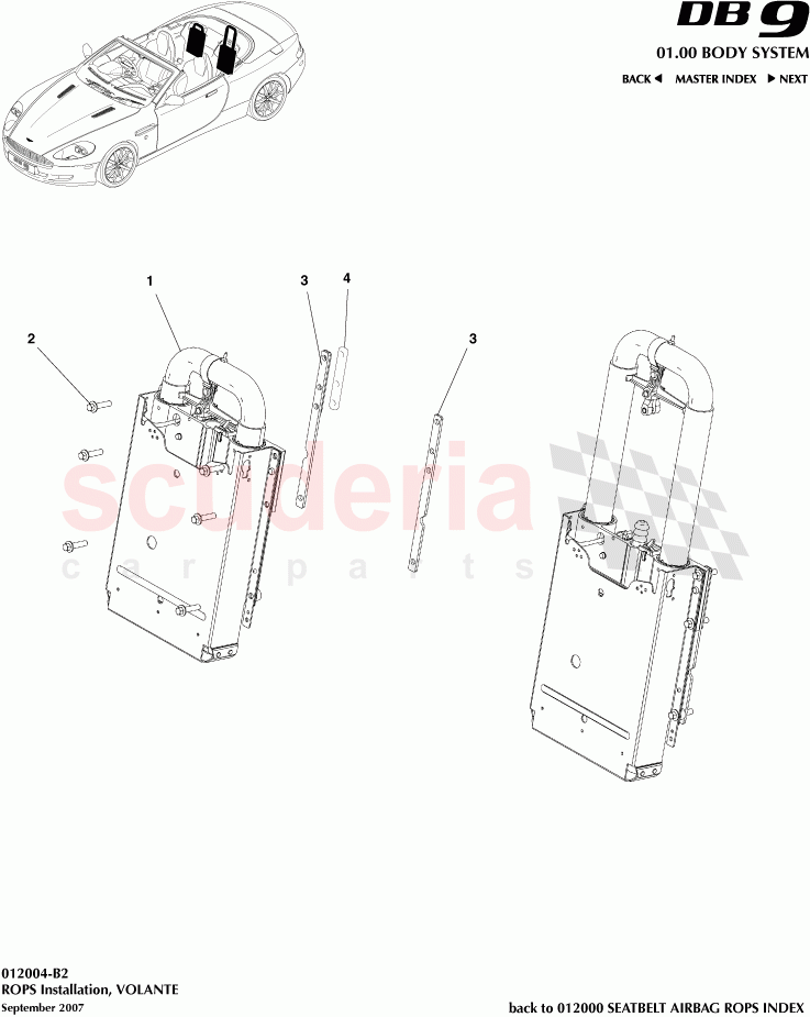 ROPS Installation (Volante) of Aston Martin Aston Martin DB9 (2004-2012)