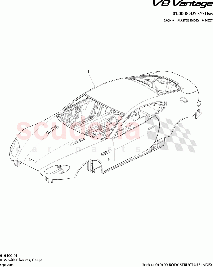 BIW with Closures (Coupe) of Aston Martin Aston Martin V8 Vantage (upto 2016)