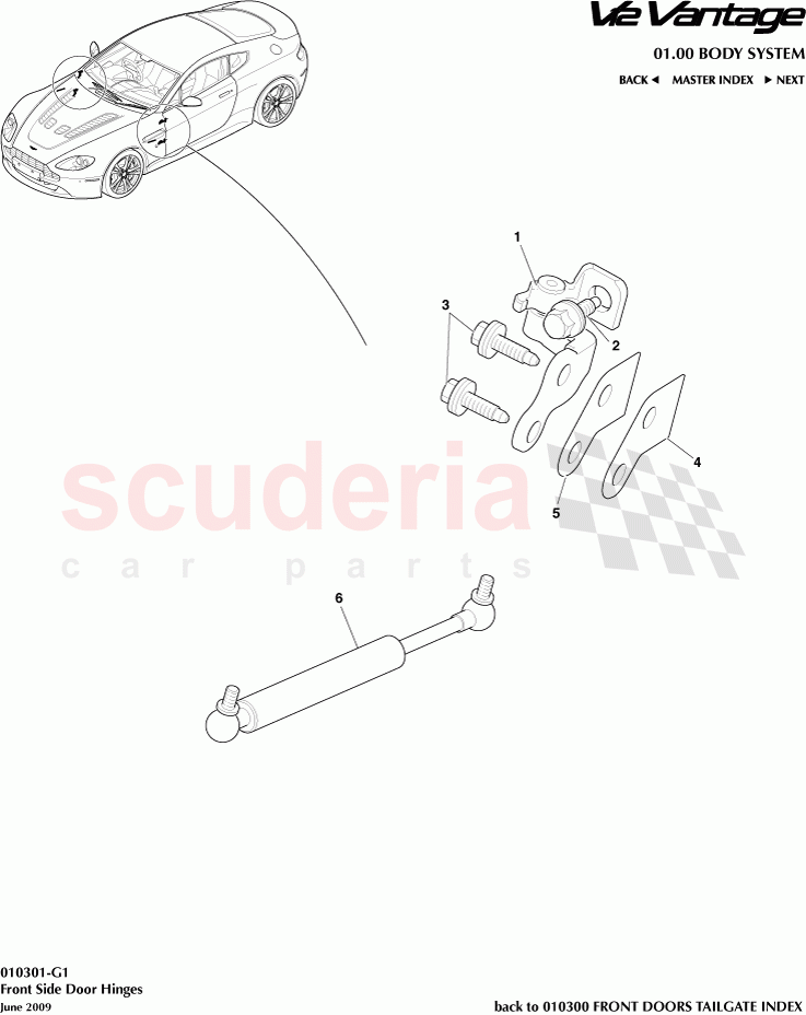 Front Side Door Hinges of Aston Martin Aston Martin V12 Vantage (upto 2016)