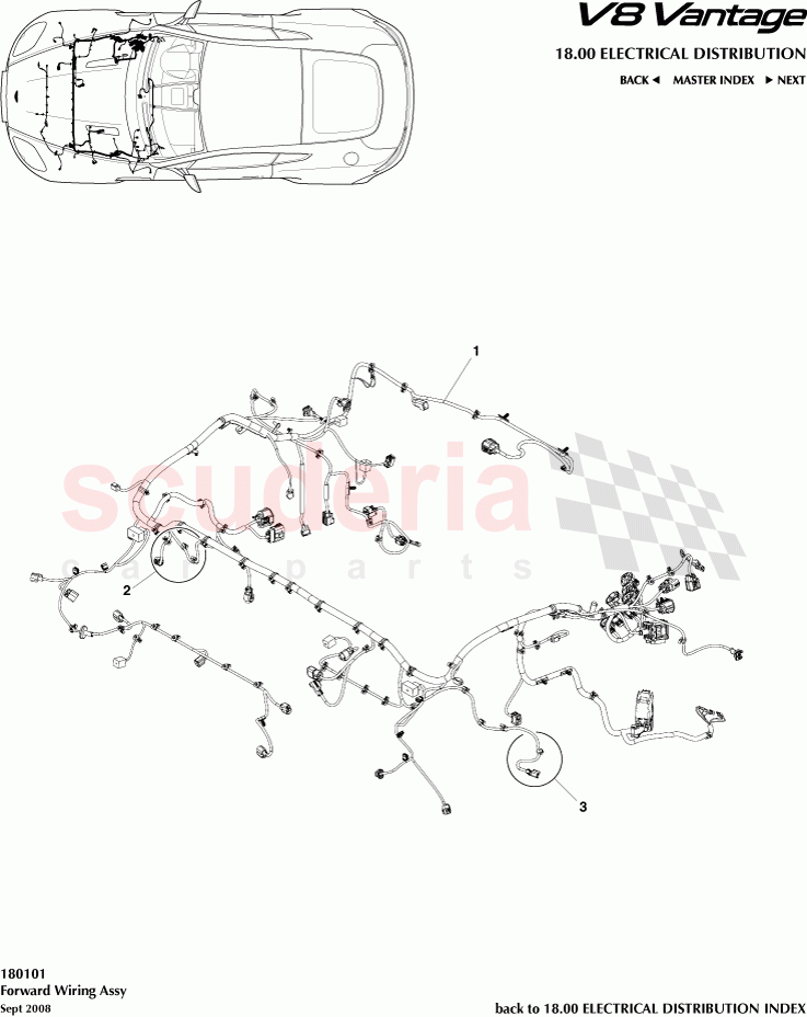 Forward Wiring Assembly of Aston Martin Aston Martin V8 Vantage (upto 2016)