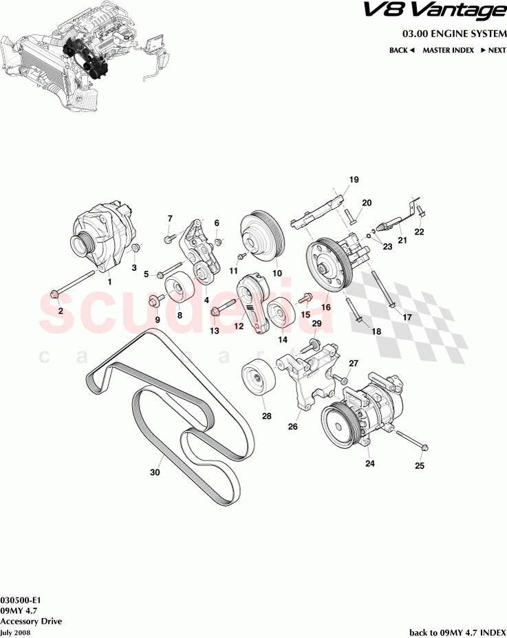 Accessory Drive of Aston Martin Aston Martin V8 Vantage (upto 2016)