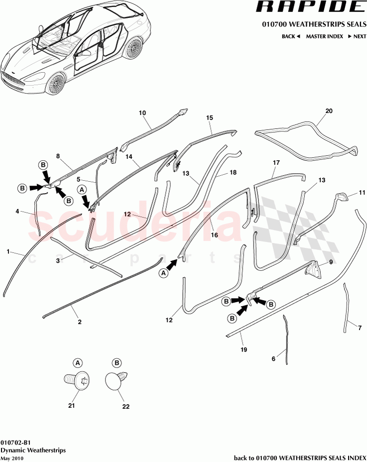 Dynamic Weatherstrips of Aston Martin Aston Martin Rapide