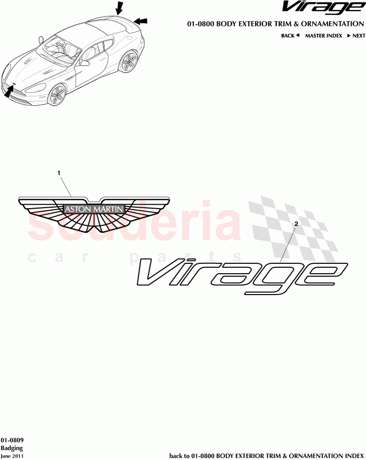 Badging of Aston Martin Aston Martin Virage