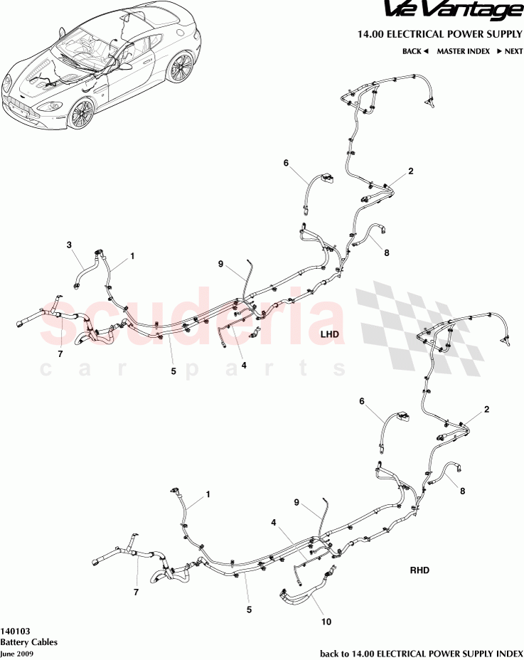 Battery Cables of Aston Martin Aston Martin V12 Vantage (upto 2016)