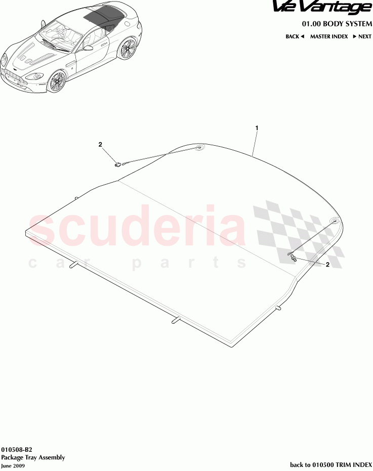 Package Tray Assembly of Aston Martin Aston Martin V12 Vantage (upto 2016)