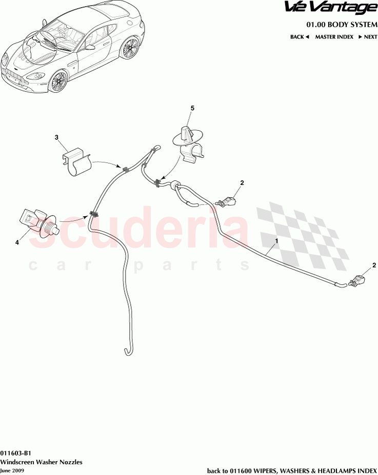 Windscreen Washer Nozzles of Aston Martin Aston Martin V12 Vantage (upto 2016)