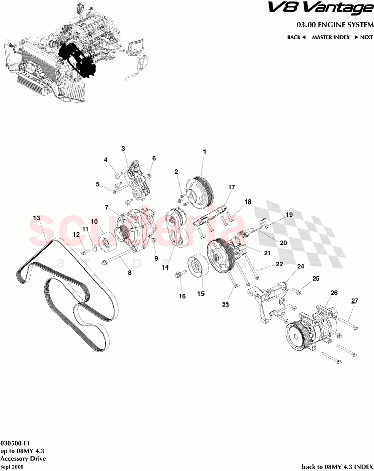 Accessory Drive of Aston Martin Aston Martin V8 Vantage (upto 2016)