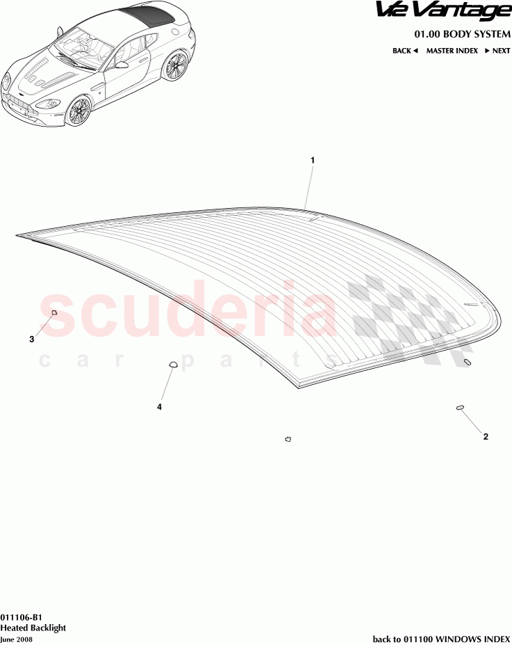 Heated Backlight of Aston Martin Aston Martin V12 Vantage (upto 2016)
