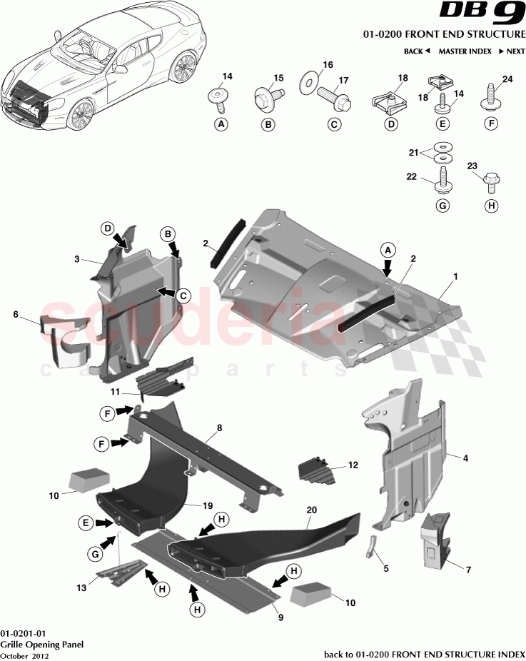 Grille Opening Panel of Aston Martin Aston Martin DB9 (2013-2016)