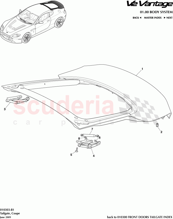 Tailgate (Coupe) of Aston Martin Aston Martin V12 Vantage (upto 2016)