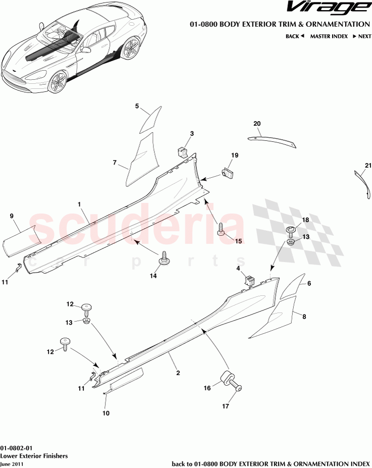 Lower Exterior Finishers of Aston Martin Aston Martin Virage