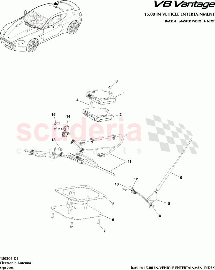 Electronic Antenna of Aston Martin Aston Martin V8 Vantage (upto 2016)