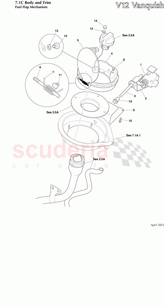 Fuel Flap Mechanism of Aston Martin Aston Martin Vanquish (2001-2007)