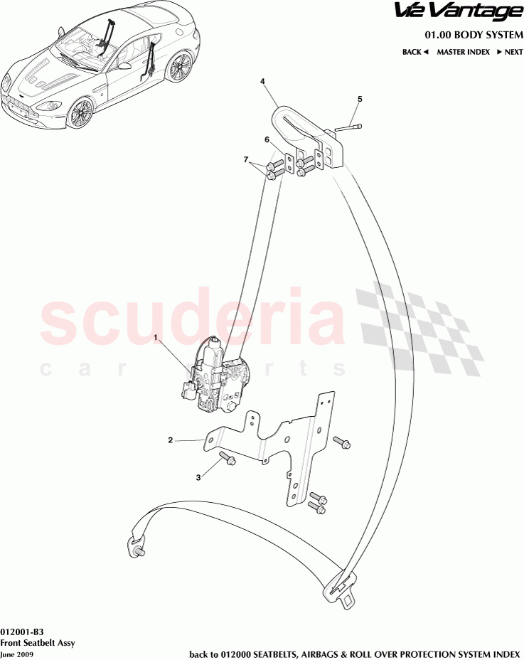 Front Seatbelt Assembly of Aston Martin Aston Martin V12 Vantage (upto 2016)