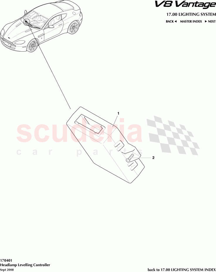 Headlamp Levelling Controller of Aston Martin Aston Martin V8 Vantage (upto 2016)