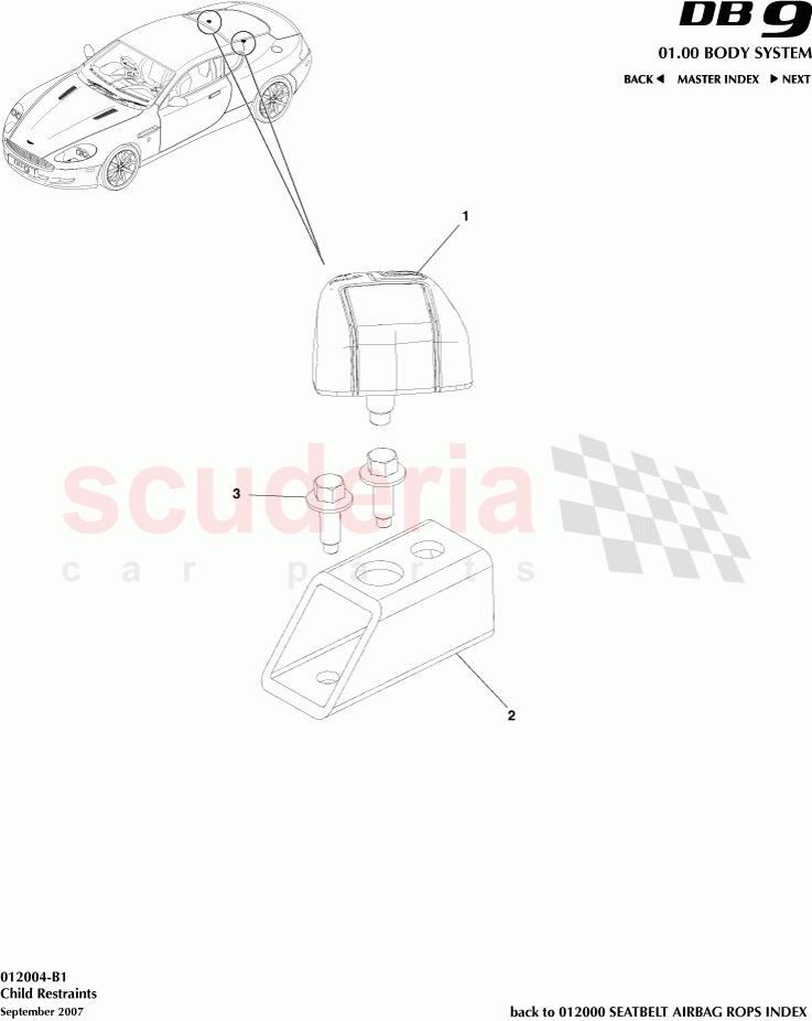 Child Restraints of Aston Martin Aston Martin DB9 (2004-2012)