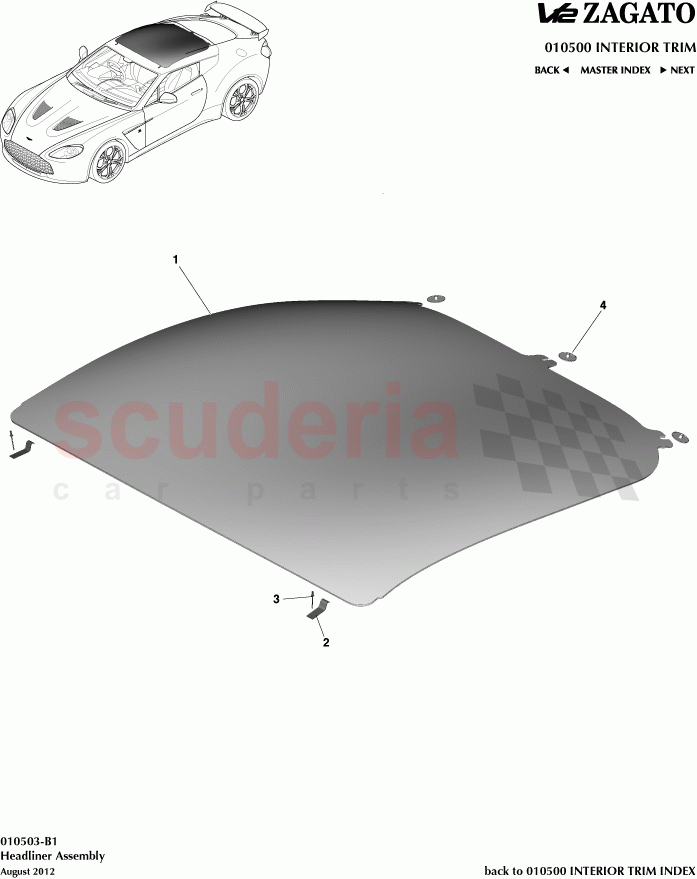 Headliner Assembly of Aston Martin Aston Martin V12 Zagato
