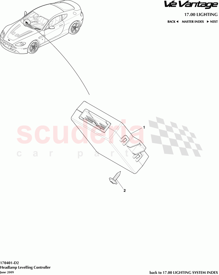 Headlamp Levelling Controller of Aston Martin Aston Martin V12 Vantage (upto 2016)