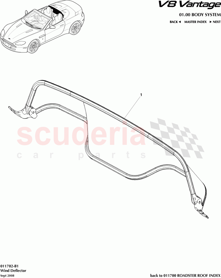 Wind Deflector of Aston Martin Aston Martin V8 Vantage (upto 2016)