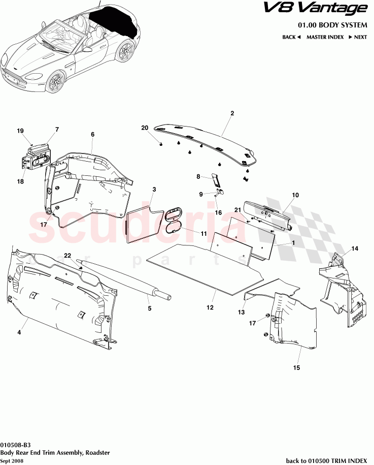 Body Rear End Trim Assembly (Roadster) of Aston Martin Aston Martin V8 Vantage (upto 2016)