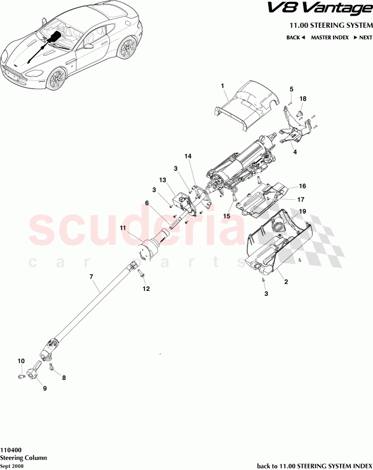 Steering Column of Aston Martin Aston Martin V8 Vantage (upto 2016)