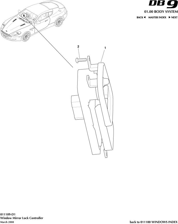 Window/Mirror Lock Controller of Aston Martin Aston Martin GT DB9 (2004-2017)