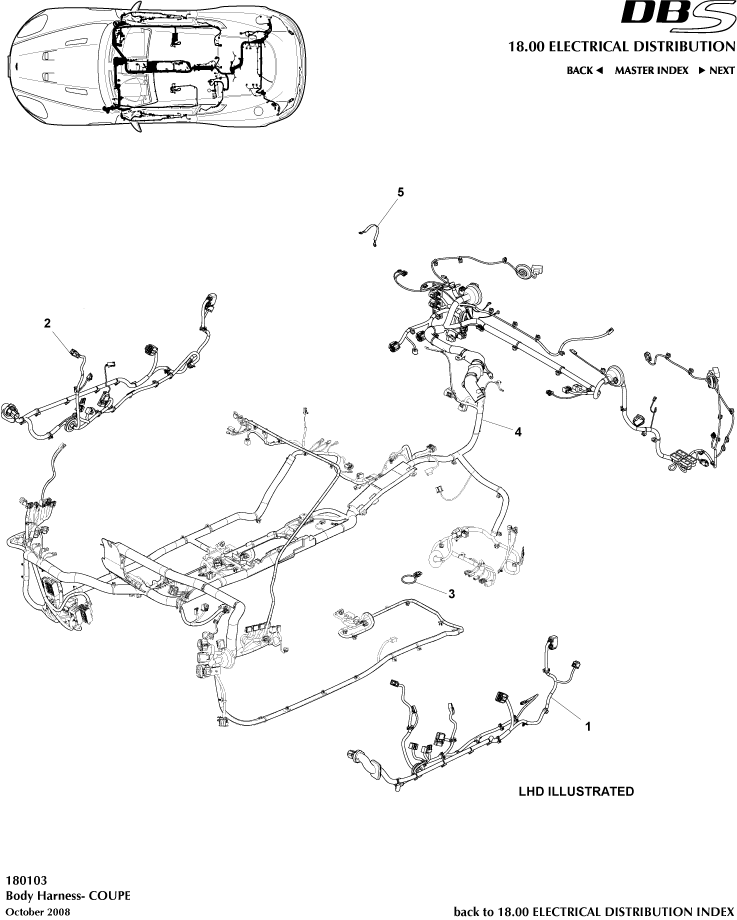 Body Harness, Coupe of Aston Martin Aston Martin GT DBS (2007-2012)
