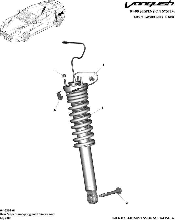 Rear Spring & Damper of Aston Martin Aston Martin GT VANQUISH (2013-2018)