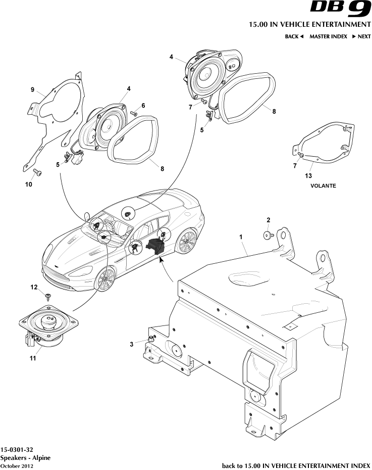 Speakers, Alpine of Aston Martin Aston Martin GT DB9 (2004-2017)