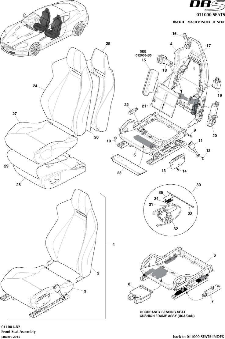 Front Seat of Aston Martin Aston Martin GT DBS (2007-2012)