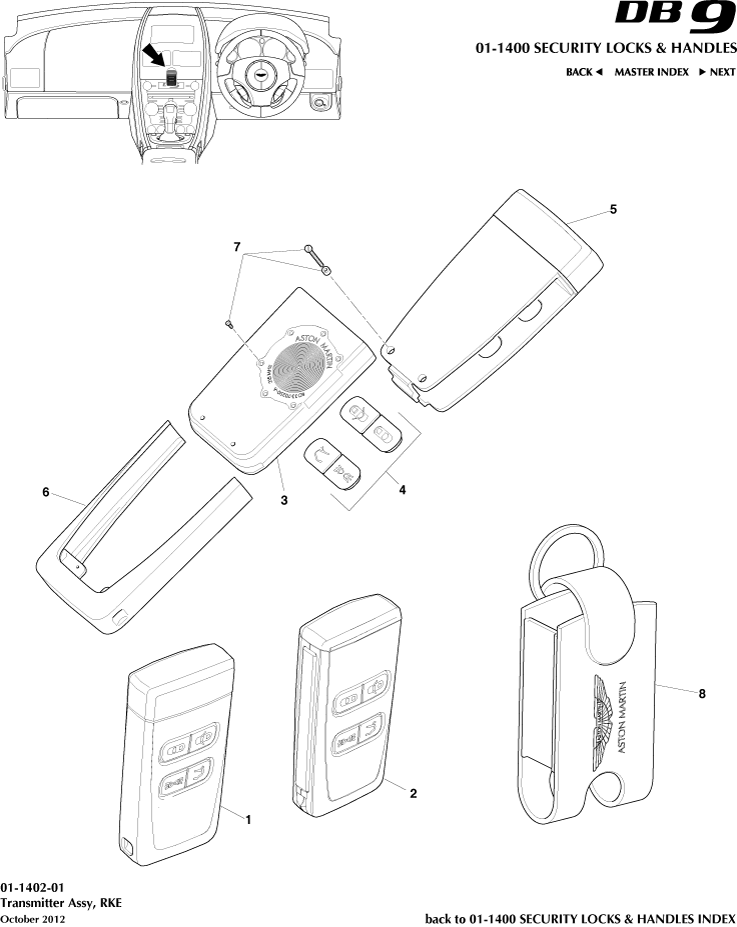 Handles & Locks Mechanisms - RKE Transmiter of Aston Martin Aston Martin GT DB9 (2004-2017)