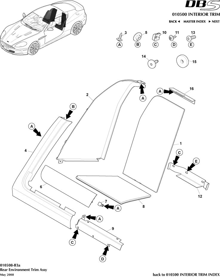Interior Trim - Rear Enviroment Trim of Aston Martin Aston Martin GT DBS (2007-2012)