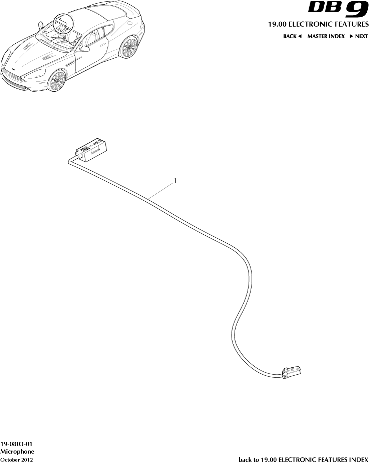 Microphone, Telephone of Aston Martin Aston Martin GT DB9 (2004-2017)