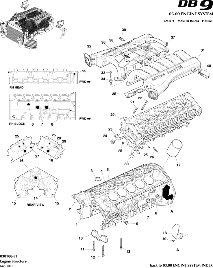 Engine Structure of Aston Martin Aston Martin GT DB9 (2004-2017)