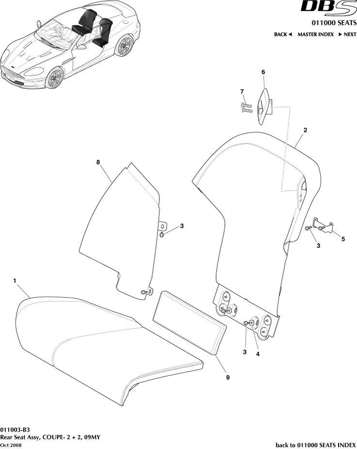 Rear Seat, 2+2 Coupe of Aston Martin Aston Martin GT DBS (2007-2012)