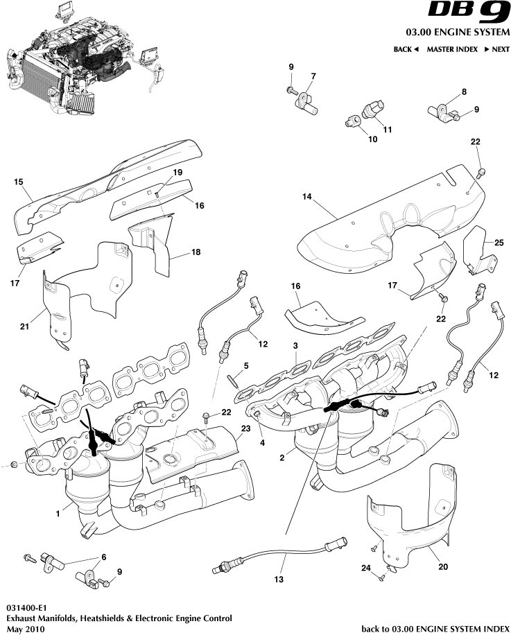 Exhaust Manifolds of Aston Martin Aston Martin GT DB9 (2004-2017)