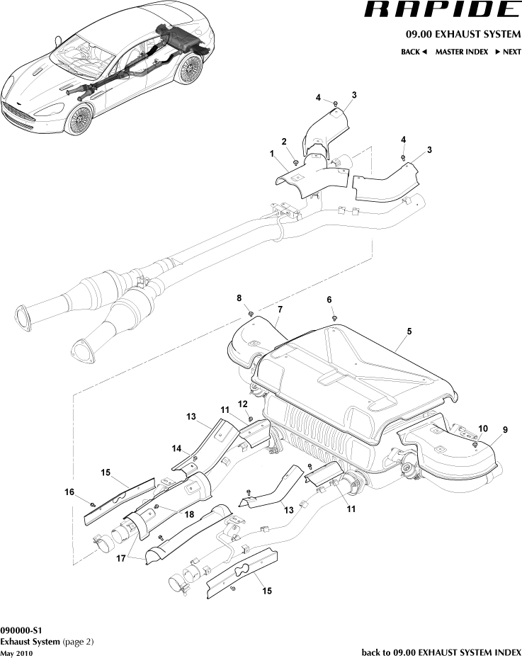 Heat Shields, Front of Aston Martin Aston Martin GT RAPIDE (2010-2019)