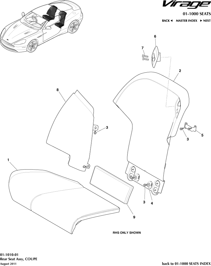 Rear Seats, Coupe of Aston Martin Aston Martin GT VIRAGE (2012-2013)