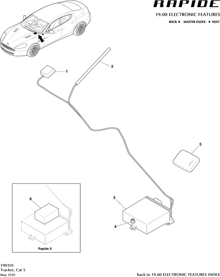 CAT 5 Tracker of Aston Martin Aston Martin GT RAPIDE (2010-2019)