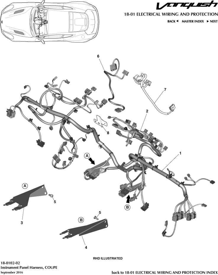 Electrical Wiring & Protection - IP Harness of Aston Martin Aston Martin GT VANQUISH (2013-2018)