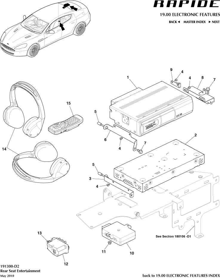 Rear Seat Entertainment of Aston Martin Aston Martin GT RAPIDE (2010-2019)