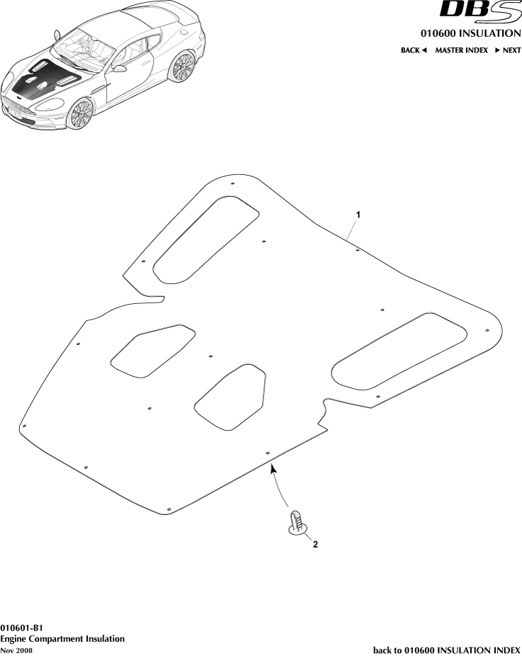 Sound Insulation, Engine Comp of Aston Martin Aston Martin GT DBS (2007-2012)