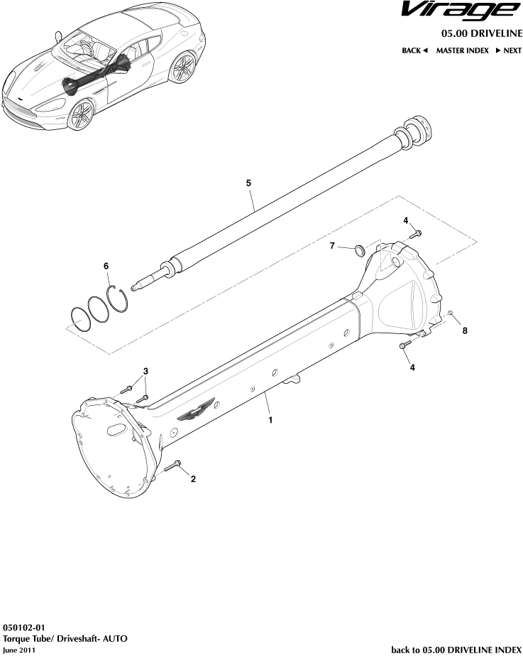 Torque Tube Assembly of Aston Martin Aston Martin GT VIRAGE (2012-2013)