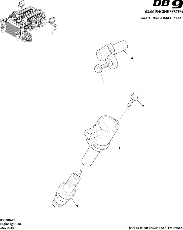Ignition of Aston Martin Aston Martin GT DB9 (2004-2017)