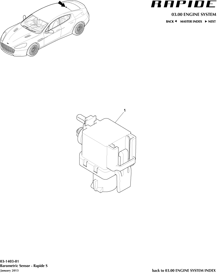 Rapide S and AMR - Barometric Sensor of Aston Martin Aston Martin GT RAPIDE (2010-2019)