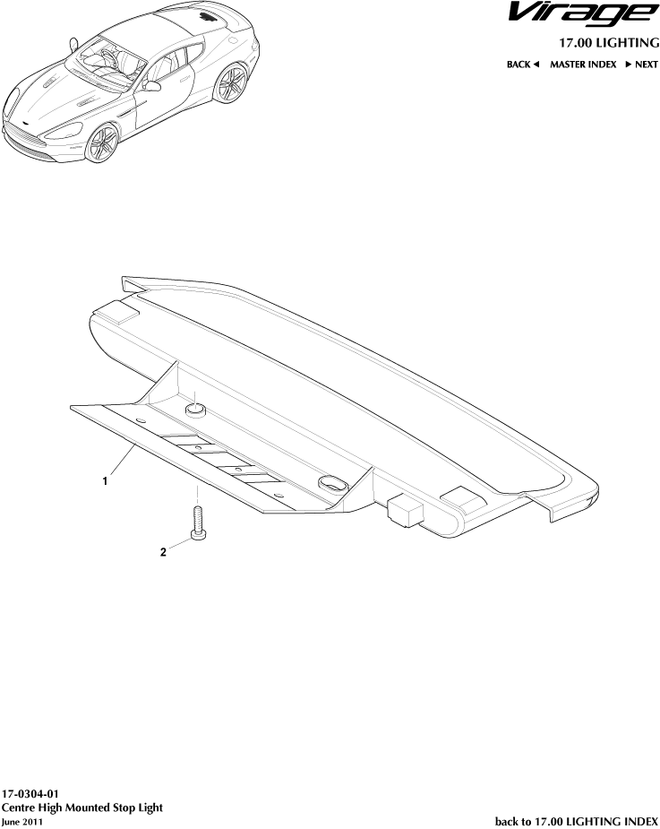 High Mounted Stop Light of Aston Martin Aston Martin GT VIRAGE (2012-2013)
