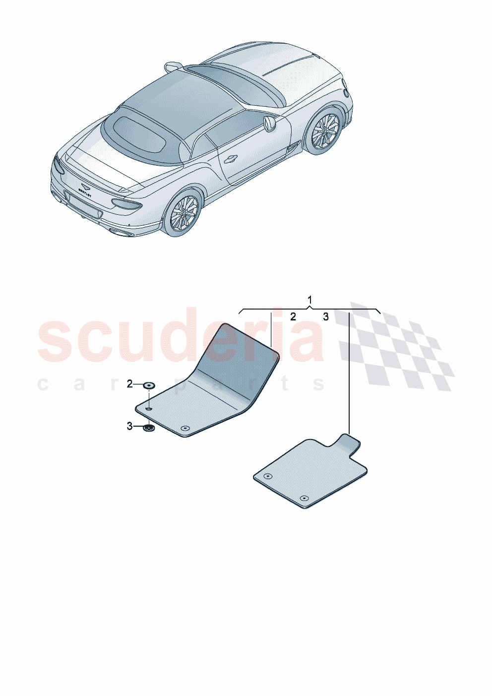Genuine accessories floor covering of Bentley Bentley New Continental Convertible (2019-2024)